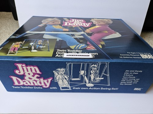 IDEAL JIM AND DANDY DOLLS VTG 1985 SWING SET OLD STOCK RARE NOS NIB - Picture 22 of 23