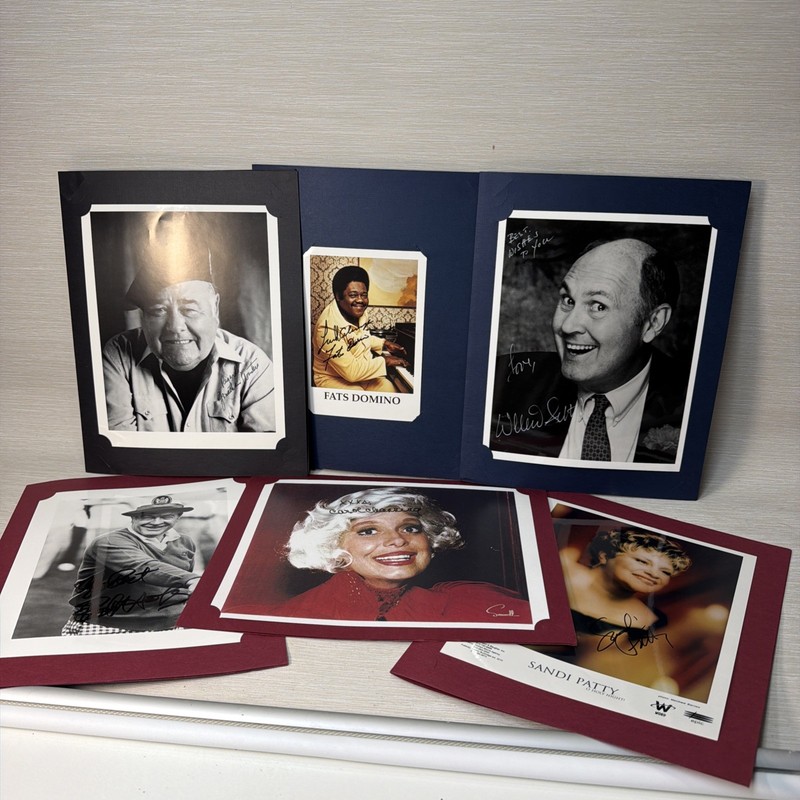 Rare Celebrity Autograph Lot Bob Hope Fats Domino Carol Channing Signed Photos 