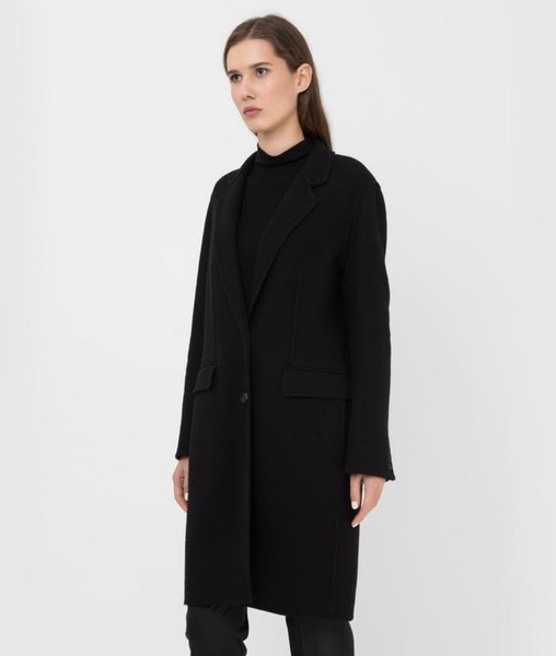 Women Pinko Coat Black Wool 36 / S / 44