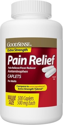GoodSense Extra Strength Pain Relief, Acetaminophen Caplets, 500 mg, 500 Count