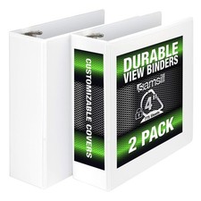 Samsill Durable 4 Inch Binder, Made in The Usa, Locking D Ring Customizable Clea