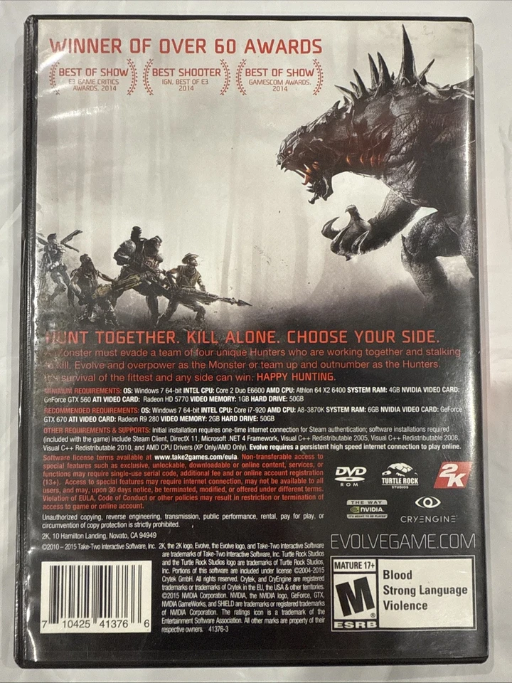 Evolve | CD-DVD | PC | 2015 | CIB Manual Included - Image 2 of 4
