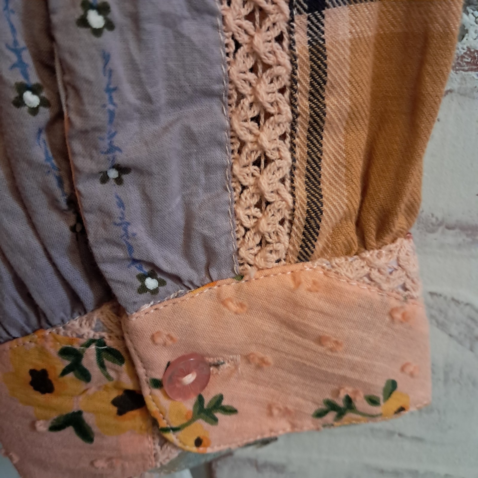 Ivy Jane Patchwork Blouse Size Small - image 8