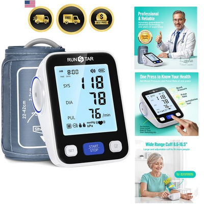 #ad Upper Arm Blood Pressure Monitor with Wide Range Cuff 8.6#x27;#x27; 16.5#x27;#x27; for Home ... $54.58