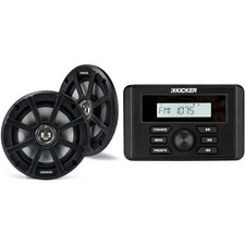 Kicker 46KMC3 Marine Gauge-Style Source 51PSC654 6.5" Powersports Speakers ...