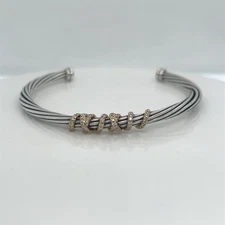 DAVID YURMAN HELENA CENTER STATION BRACELET STERLING SILVER 18K GOLD DIAMONDS