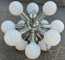 Vintage MCM 1960s Chrome Sputnik Light Fixture Lamp Mid Century Modern Space Age