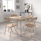 5 Piece Tan Folding Game Room Card Table and Chair Set