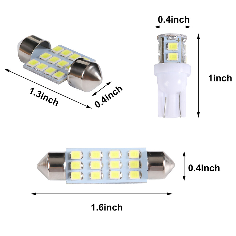 20pcs LED Interior Lights Bulbs Kit Car Trunk Dome License Plate Lamps