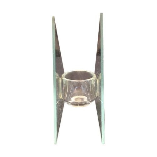 Vintage Glass Triangle Shaped Candle Holder - Picture 2 of 6