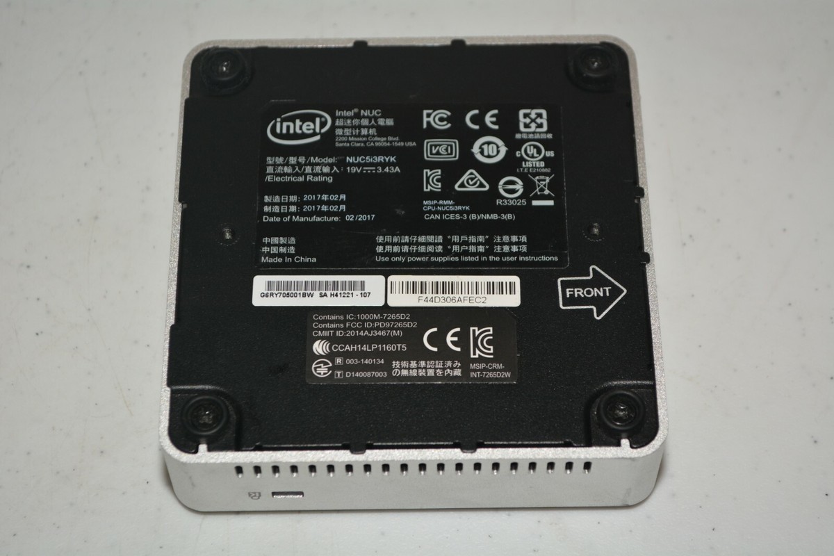 Intel NUC Intel Core i3-5010U 2.10GHz 8GB RAM NUC5i3RYB No HD