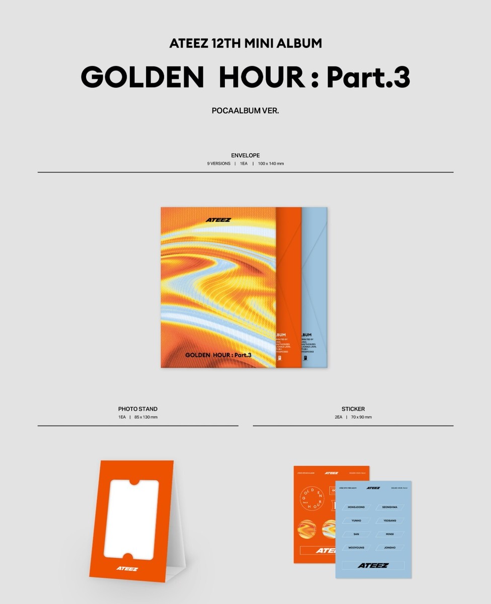 新品未開封 ATEEZ GOLDEN HOUR pt.3 POCA ATEEZ 12th Mini Album GOLDEN HOUR : Part.3 POCA Ver. QR Card