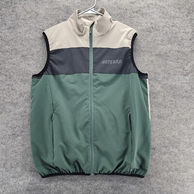 Doterra Jacket Mens Extra Large Full Zip Vest Sleeveless Green
