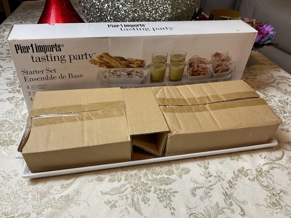 Pier 1 Imports Tasting Party Starter Set White Stoneware 21 Pieces NIB - Image 4 of 4
