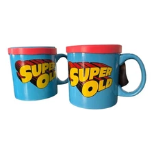 ICup Inc. Large SUPER OLD Coffee Mug Cups with Cape. 20oz (Set of 2)