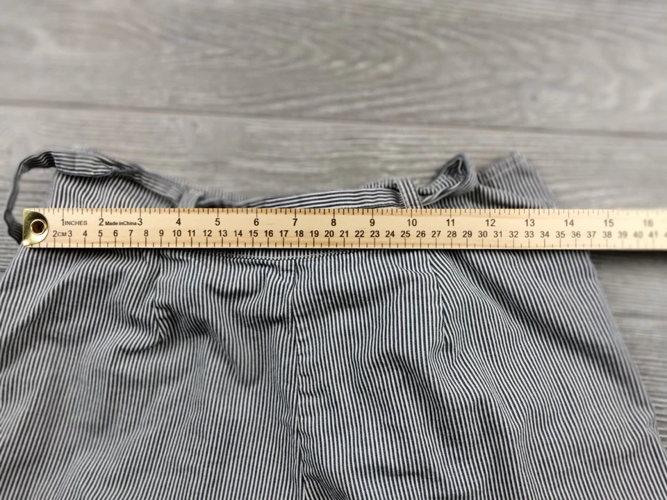 Pantalones Cortos Banana Republic Para Mujer 4 Rayas Azul Blanco Tiro Medio Preppy Cintura Corbata Foto 3 de 4