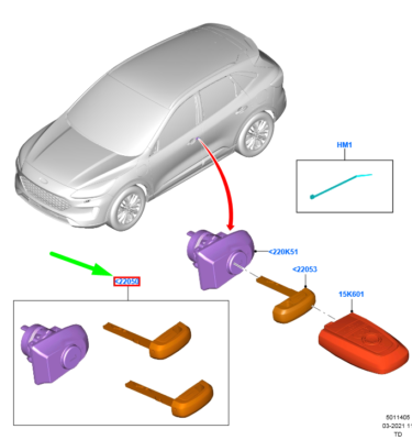 FORD KUGA MK3 Complete Vehicle Lock Set LHD 2494770 JX7B-22050-JF  