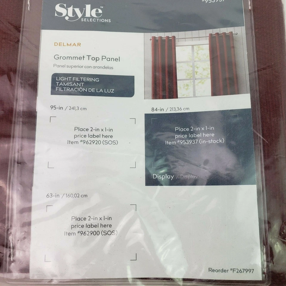 Style Selections Delmar Grommet Top Panel Burgundy 953937 - Image 2 of 4