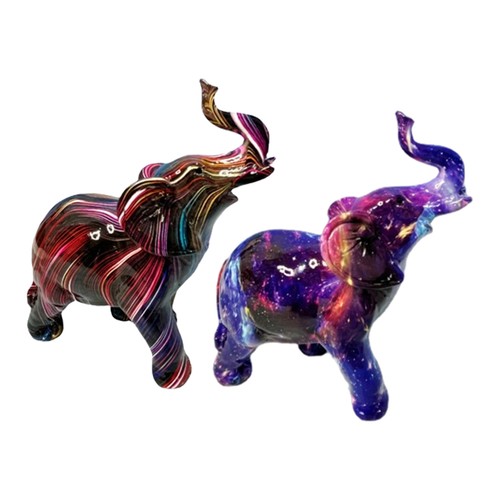 Graffiti Elephant Figurine: Colorful Graffiti Art Elephant Decor Large - View #14