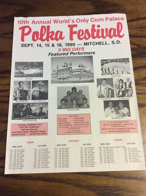 1990 POLKA FESTIVAL Handbill CORN PALACE, Mitchell, South Dakota 
