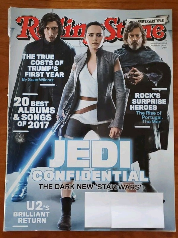 ROLLING STONE MAGAZINE 14-28 DEC 2017 STAR WARS DAISY RIDLEY, MARK HAMILL COVER