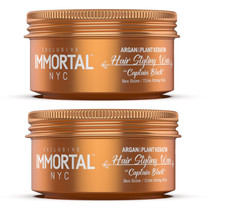 Immortal NYC Argan Keratin Hair Styling Wax 150ml 2 Pack Captain Black