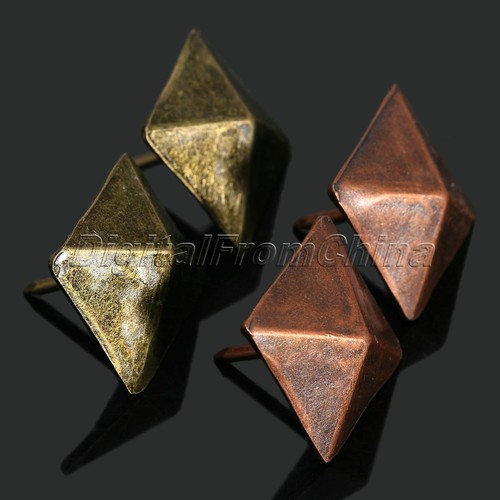 50Pcs Bronze Upholstery Nails Tacks Square Rivet Studs Furniture Soft