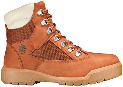 orange timberland field boots