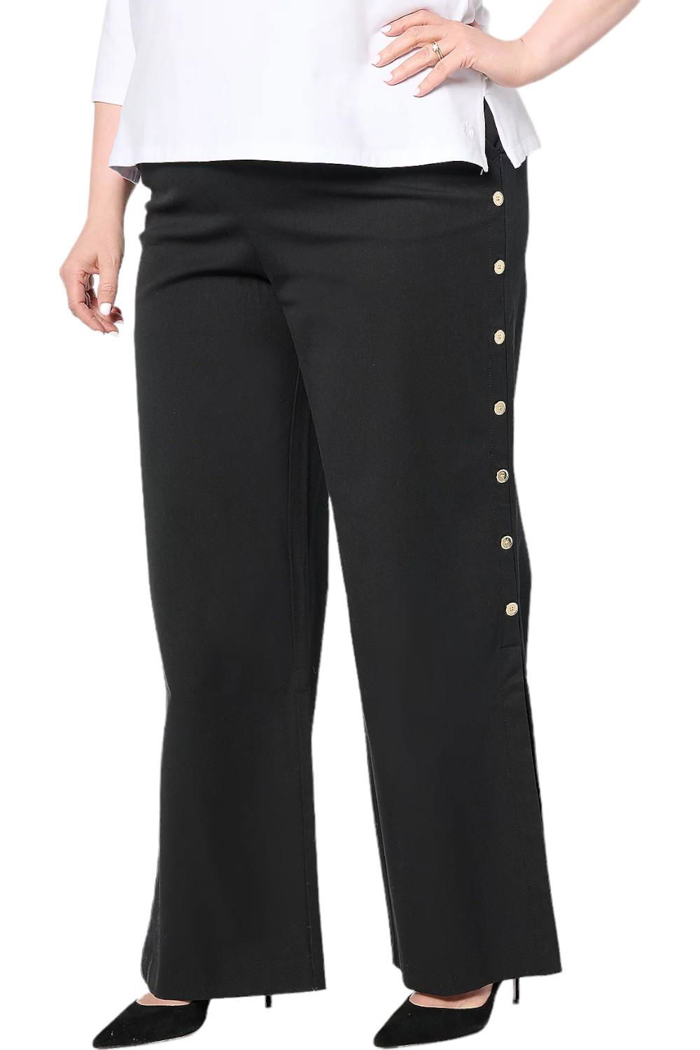 Isaac Mizrahi Live! 24/7 Stretch Wide Leg Full Length Pants Pitch Blk