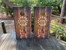 WATERPROOF FADEPROOF Cornhole Board Wraps Classic 1776 USA Bigfoot /