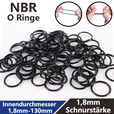 O-Ring ID 1,8-130mm Schnurstärke 1,8mm NBR 70 Dichtring Dichtungsring Gummiring
