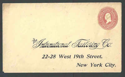 1899 U363 2c Orange On Amber Mint Entire W/Preprinted To