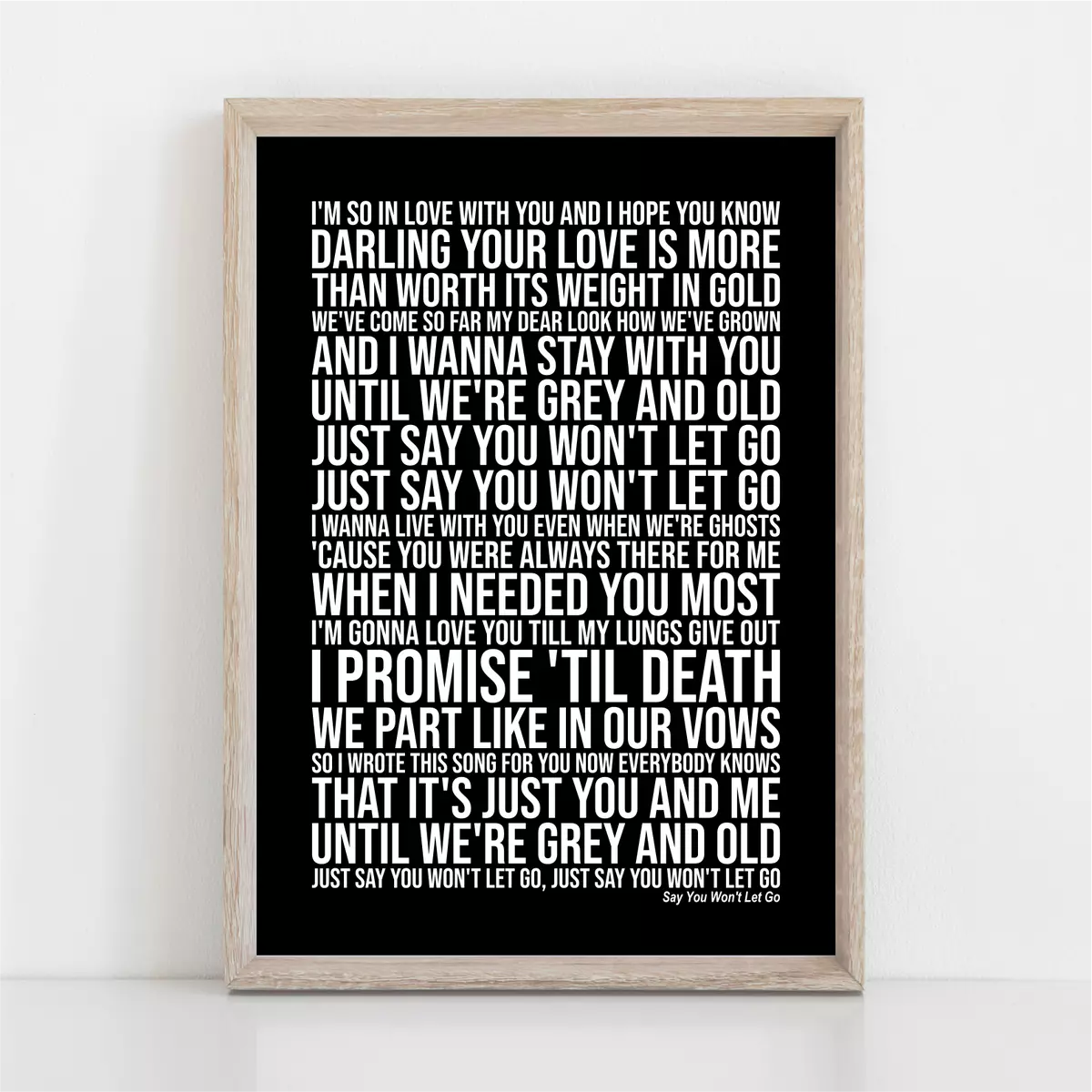 Say You Won't Let Go Lyrics Print