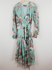 [ PORTMANS ] Womens Leopard Tribal Garden Wrap Dress  | Size AU 8