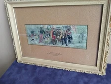 Antique Art Nouveau Woven Silk Art from the Worlds Columbian Expo. 1893.