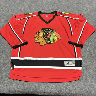 Chicago Blackhawks Jersey Men's Large Red NHL Polyester Adult