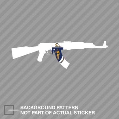 Massachusetts State Shape AK-47 Sticker Decal Vinyl AK47 Kalashnikov MA