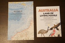 Collection of Two Vintage National Geographic Maps of Australia