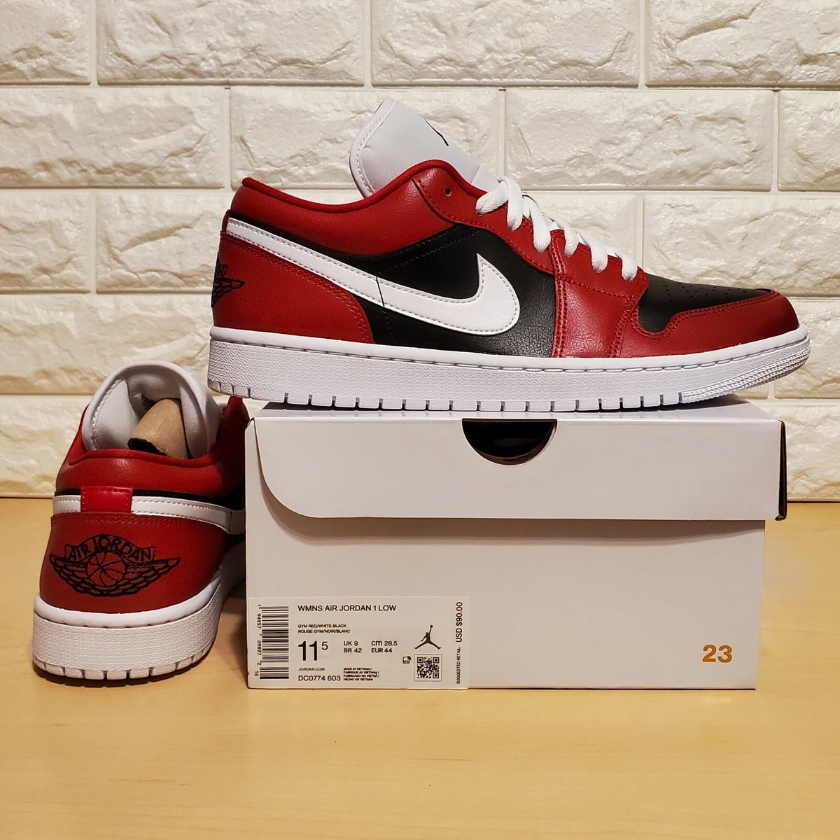 Nike Wmns Air Jordan 1 Low Womens 11.5 / Mens 10 Chicago Flip Gym Red  DC0774-603