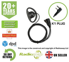 D-SHAPE EARPIECE WITH MIC & PTT FITS RETEVIS TWO-PIN TWO WAY RADIO