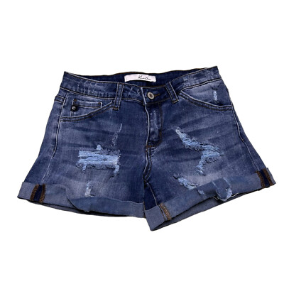 KanCan Jean Shorts Womens Size 3/25 Distressed Cuffed Denim Low Rise Stretch