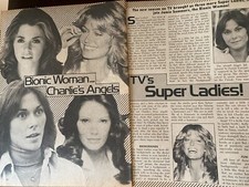 Charlie's Angels, Farrah Fawcett, Jaclyn Smith, Kate Jackson, Two Page Clipping