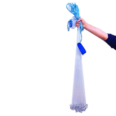 Fishing Cast Net Throw Fish Casting Net with Steel Sinkers Nylon Fishing Net