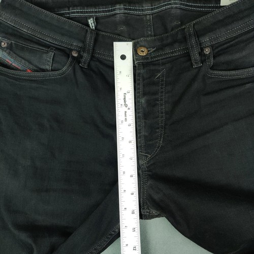 Diesel Jeans Mens 33x34 Black Waykee Straight Stretch Denim Button Fly USA Made - Picture 19 of 20