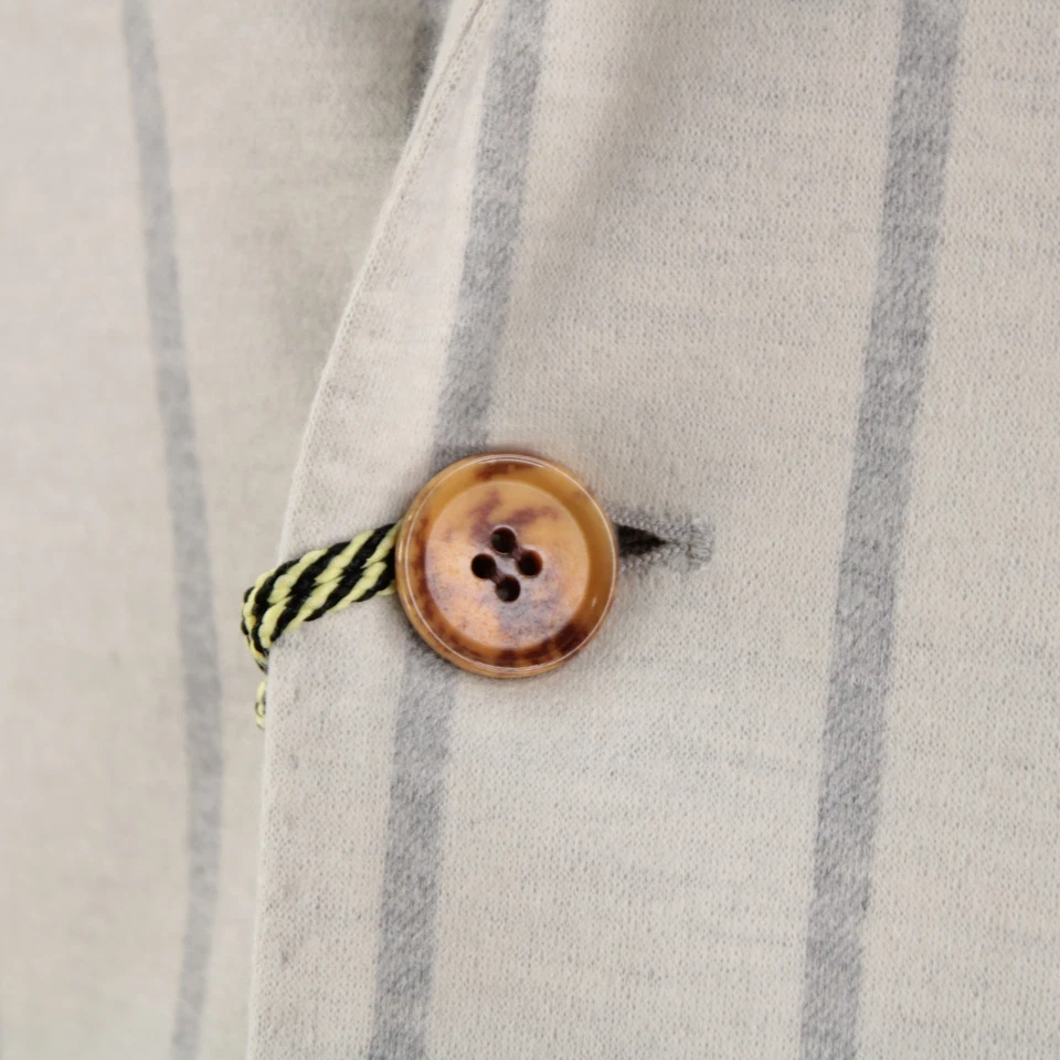 Traje Chaqueta Sartorio Kiton Nueva con Etiquetas Mezcla Lana Talla 50R (40R EE. UU.) Blanco con Rayas Grises Foto 2 de 4