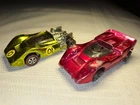 1969 MCLAREN  VINTAGE REDLINE MATTEL HOT WHEELS Red and Green Pair