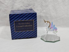 The Glass Gallery Crystal Collection 4" Unicorn Figurine w/ Mirror Base