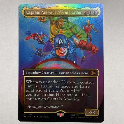 Captain America, Team Leader (Borderless) Commander: Marvel Super Heroes Foil M.