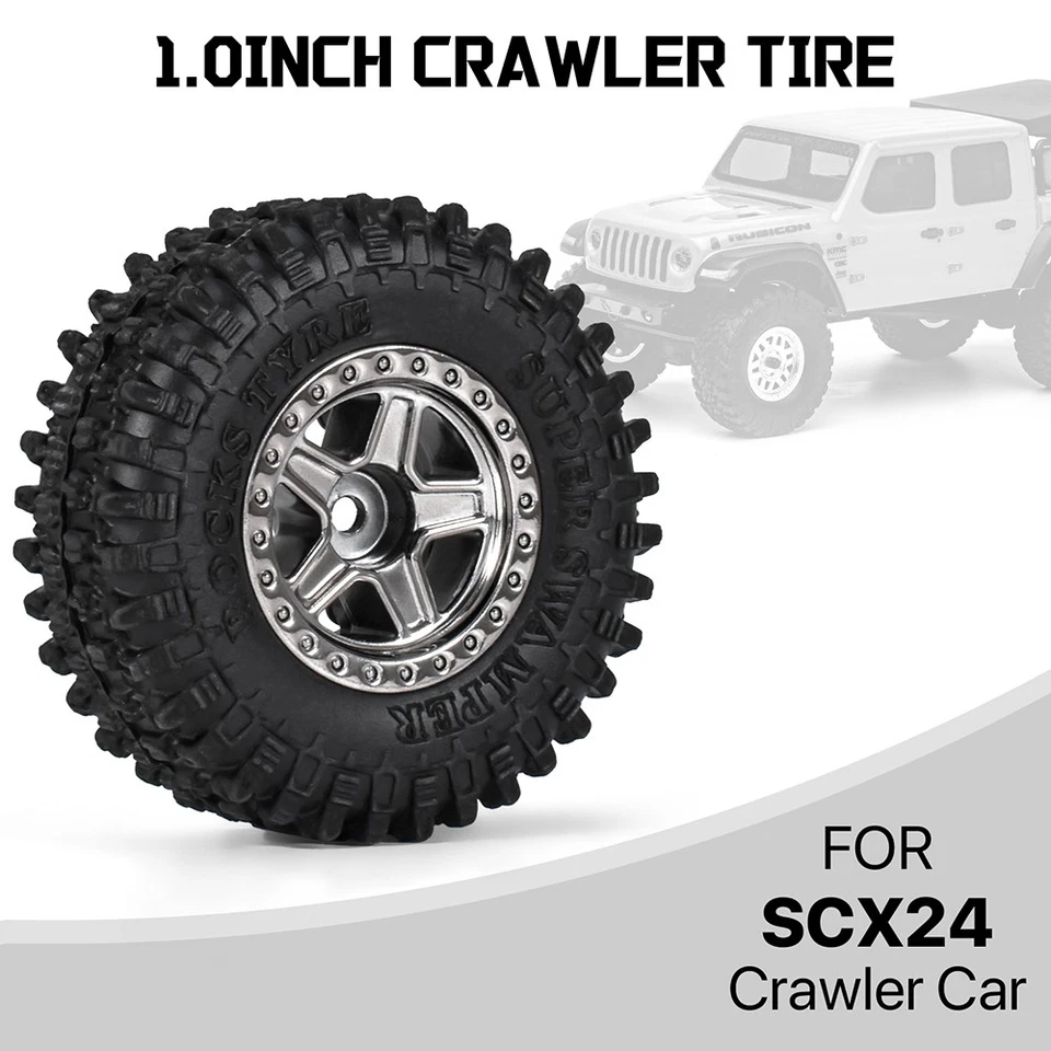 AUSTARHOBBY 4pcs 1.0 inch RC Rubber Tires for 1/18 TRX4M 1/24 Axial Crawler Car - Bild 3 von 4