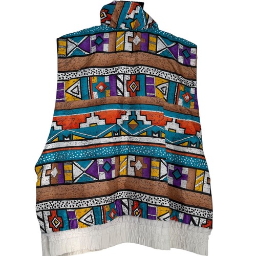 Vintage Lavon Southwestern Aztec Print Vest Sleeveless Jacket Size Large - Picture 2 of 7